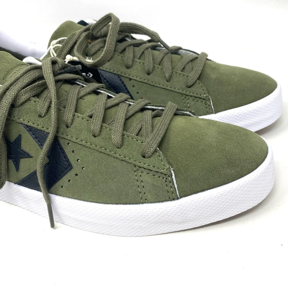 Converse Pro Leather OX Low Top Khaki Black Suede Women's Size Sneakers A00945C - Picture 3 of 10